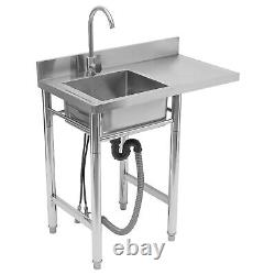 1 Compartment Commercial Kitchen Sink Prep Table Stainless Steel