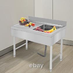 1 Compartment Commercial Kitchen Sink Prep Table Stainless Steel single Sink