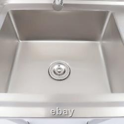1 Compartment Commercial Utility & Prep Sink Kitchen Sink+Faucet Stainless Steel