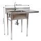 1 Compartment Commercial Utility & Prep Sink Stainless Steel Kitchen Sink+faucet