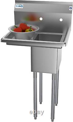 1 Compartment Stainless Steel Commercial Kitchen Prep & Utility Sink W