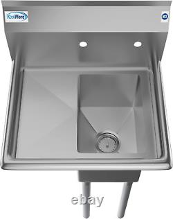 1 Compartment Stainless Steel Commercial Kitchen Prep & Utility Sink W