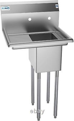 1 Compartment Stainless Steel Commercial Kitchen Prep & Utility Sink W