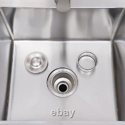 1 Compartment Stainless Steel Silver Commercial Kitchen Bar Sink Utility /Faucet