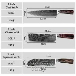 10 Pcs Kitchen Knife Set Stainless Steel Chef's Knives With Block And Sharpener