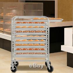 10 Sheet Aluminum Bakery Rack Commercial Cookie Bun Pan Kitchen withWheel
