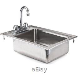 10 x 14 x 5 Stainless Steel Drop In Sink Commercial Hand Wash Bar With FAUCET