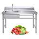 100x 50 X 80cm Commercial Sink Stainless Steel Kitchen Utility Sink + Prep Table