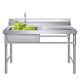 100x 50 X 80cm Commercial Sink Stainless Steel Kitchen Utility Sink + Prep Table