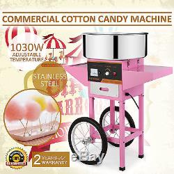 1030W Electric Commercial Cotton Candy Maker Fairy Floss Machine With Cart