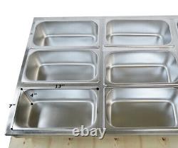 110V 121/3 Pan Buffet Countertop Food Warmer Commercial Kitchen Equipment