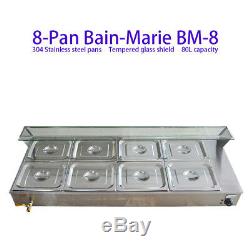 110V 8-Pan Catering Food Warmer Steam Table Bain-Marie Buffet Restaurant
