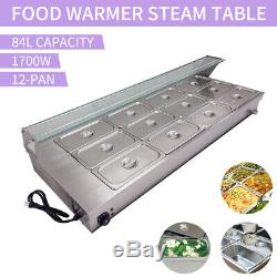 110V Bain Marie Restaurant Equipment Food Warmer 12-Pan Steam Table Steamer