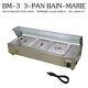 110v Bain Marie Restaurant Equipment Food Warmer 3-pan Steam Table Steamer