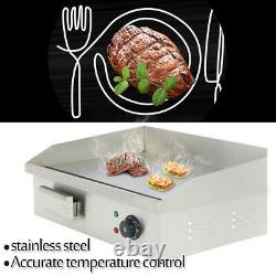 110V Commercial Stainless Steel Electric Griddle Grill Home BBQ Plate 50°C-300°C