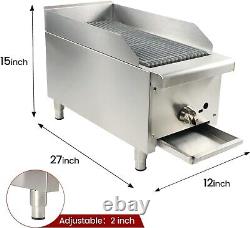 12 Commercial Charbroiler Propane Gas Countertop Broiler Char Grill WithLava Rock
