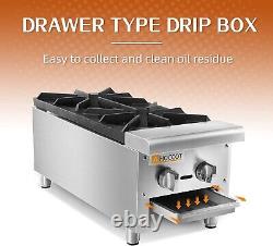 12 Commercial Natural Gas Double Burner Countertop Range Kitchen Cook Equipment