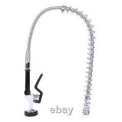 12 Commercial Pre-Rinse Sink Faucet Pull Kitchen Down Sprayer Mixer Wall Tap