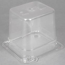 12 PACK 1/6 Size Clear Plastic Steam Prep Table With Pan Lid 6 Deep Polycarbonate