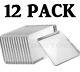 12 Pack Full Size Aluminum 18 X 26 Bun Sheet Baking Pan Wire In Rim Commercial