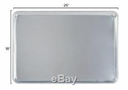 12 PACK Full Size Aluminum Baking Pan Bun Sheet Pans 18x26 Commercial Wire Rim