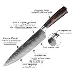 12 Pcs Kitchen Knives Set Japanese Damascus Pattern Stainless Steel Chef Knife