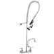 12 Wall Mount Commercial Pre-rinse Faucet Kitchen Pull Out Down Sink With Sprayer