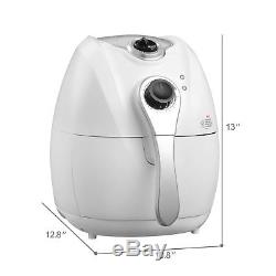 1300W 4.4QT Electric Oil Less Air Fryer Timer and Temperature Control White