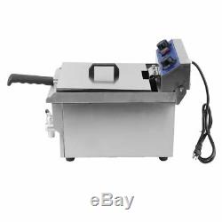 13L Commercial Restaurant Electric Deep Fryer Stainless Steel with Timer Drain VP