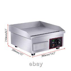 14 Stainless Steel Electric Countertop Griddle Flat Top Restaurant Grills BBQ