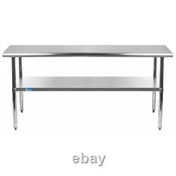 14 X 72 Stainless Steel Table NSF Metal Work Table For Kitchen Prep Utility