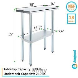 14 in. X 30 in. Stainless Steel Table