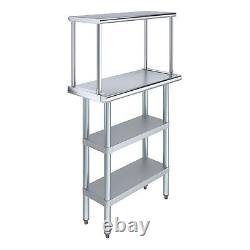 14 in. X 30 in. Stainless Steel Table with 2 Undershelves and Single Overshelf