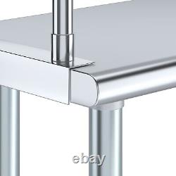 14 in. X 30 in. Stainless Steel Table with 2 Undershelves and Single Overshelf