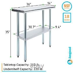 14 in. X 36 in. Stainless Steel Table