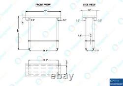 14 in. X 36 in. Stainless Steel Table