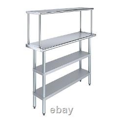 14 in. X 48 in. Stainless Steel Table with 2 Undershelves and Single Overshelf