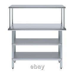 14 in. X 48 in. Stainless Steel Table with 2 Undershelves and Single Overshelf