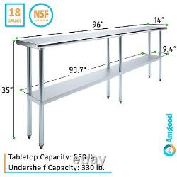 14 in. X 96 in. Stainless Steel Table