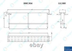 14 in. X 96 in. Stainless Steel Table