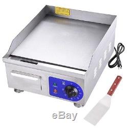 1500W 14 Electric Countertop Griddle Flat Top Commercial Restaurant Grill BBQ
