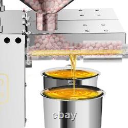 1500W Automatic Oil Press Machine with Double Oil Outlets Stainless Steel USA