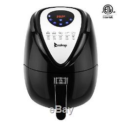 1500W Electric 3.7QT Oil Less Air Fryer Timer and Temperature Control Black