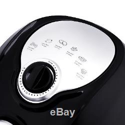 1500W Electric Deep Fryer Oil-Less Air Fryer Black WithTimer & Temperature Control