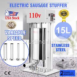 15l 33lbs Electric Sausage Filler Stuffer Food Vertical Stuffing Strong Packing
