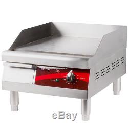 16 Electric Stainless Steel Restaurant Countertop Flat Top Griddle, 120 Volts