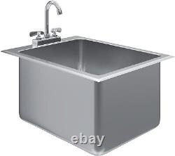 16 x 20 x 12 Stainless Steel 1 Compartment Drop-In Sink with Faucet. NSF