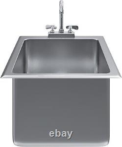 16 x 20 x 12 Stainless Steel 1 Compartment Drop-In Sink with Faucet. NSF