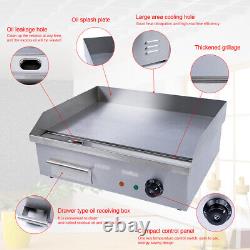 1600W 22 Commercial Electric Countertop Griddle Flat Top Grill Hot Plate BBQ US