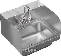 17 x 15 Commercial Wall Mount Stainless Steel Hand Sink with Faucet